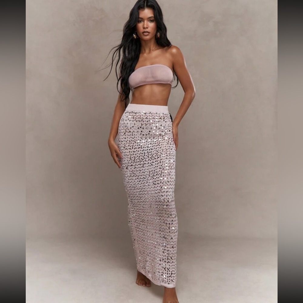 Sequin maxi skirt